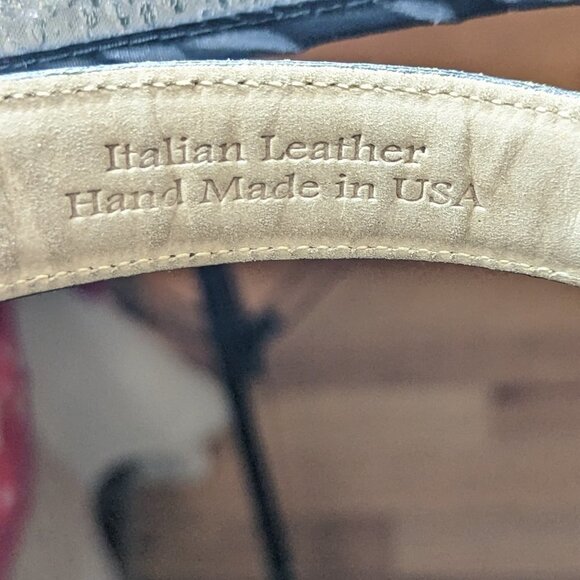 Vintage Carolee Leather Belt Gold Silver Tone Buckle Croc Metal Jeweled - Picture 8 of 10